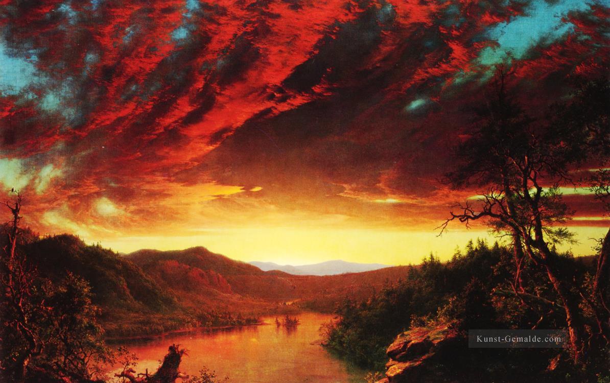 Dämmerung in der Wildnis Landschaft Hudson Fluss Frederic Edwin Church Ölgemälde